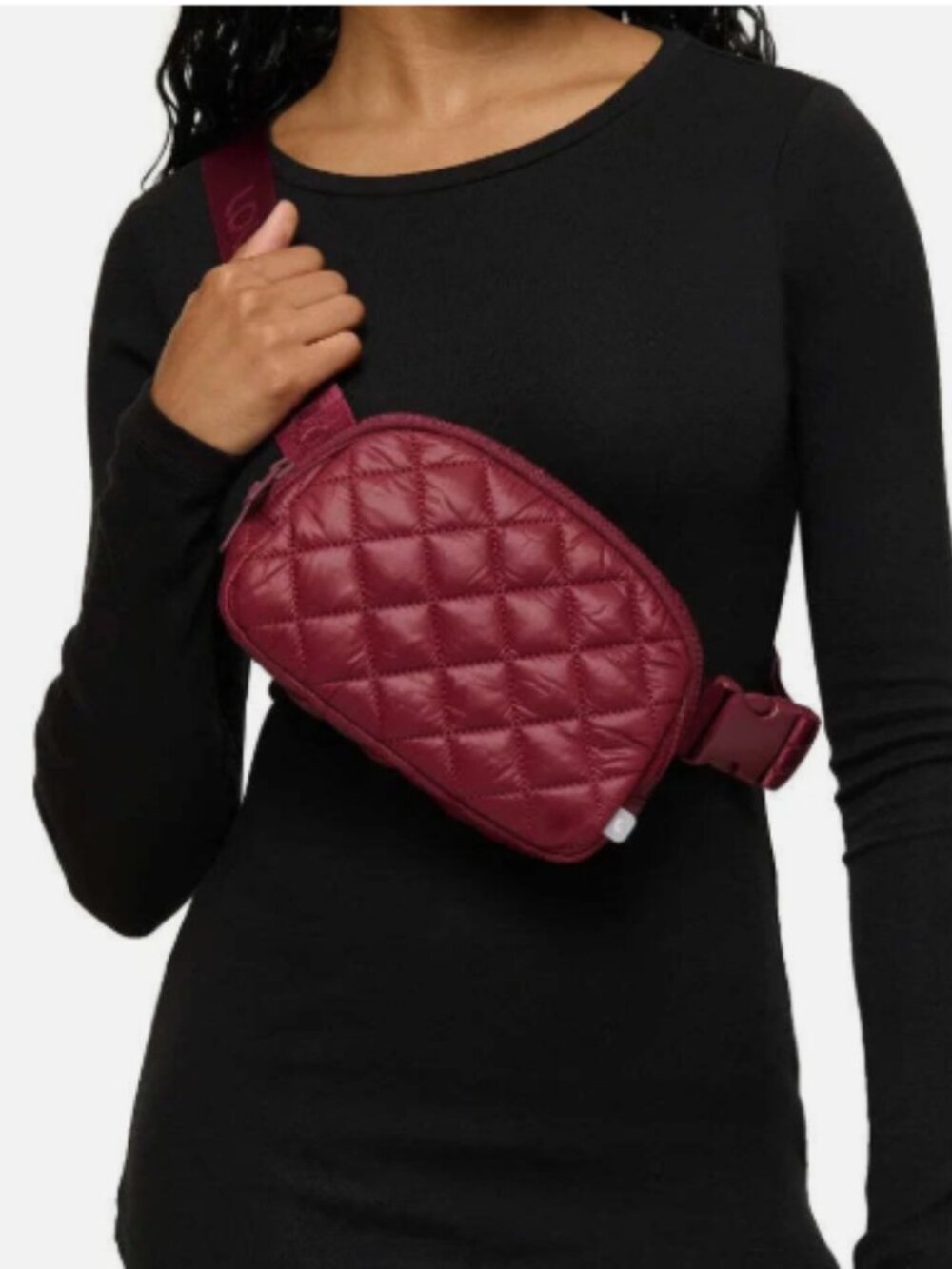 Lole Quilted Crossbody Travel Bag in Wine